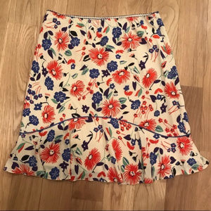 Anthropologie Mermaid Floral Skirt Size S